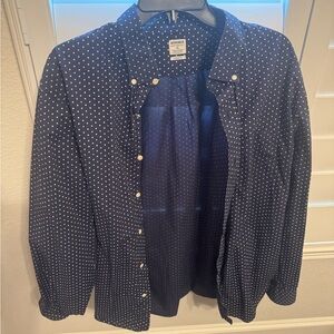 Bonobos Men’s Button Down Shirt Navy Polka Dot XL